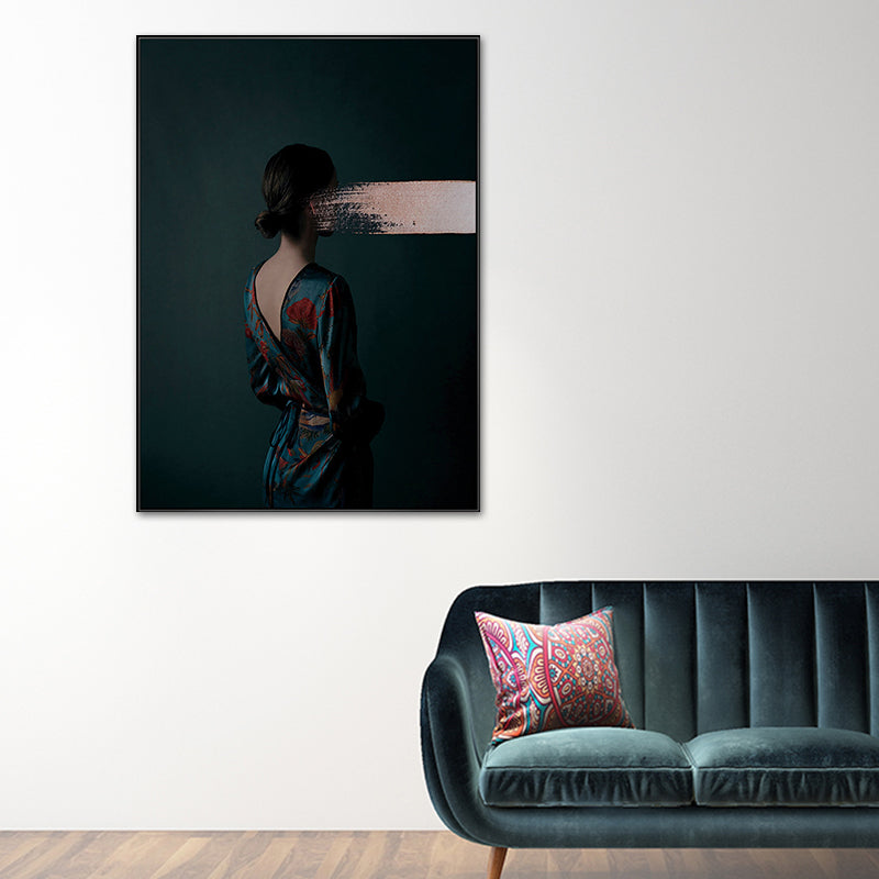 Contemporary Girl Canvas Print Figure Pastel Color Wall Decor, Multiple Sizes Options Clearhalo 'Art Gallery' 'Canvas Art' 'Contemporary Art Gallery' 'Modern' Arts' 1761847