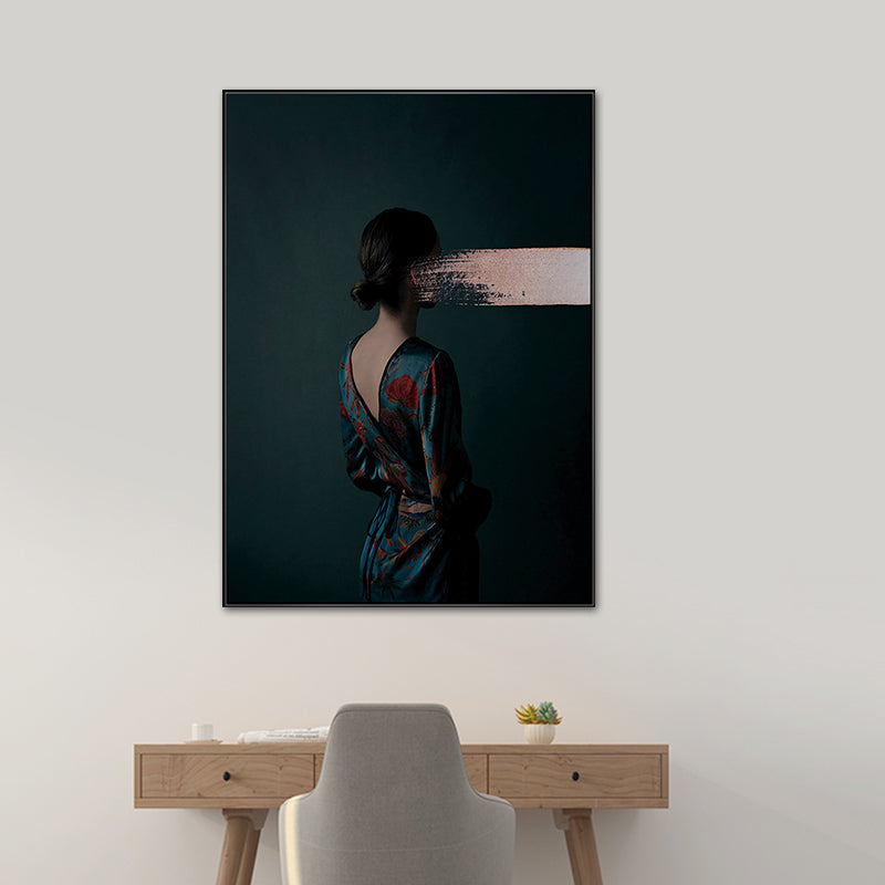 Contemporary Girl Canvas Print Figure Pastel Color Wall Decor, Multiple Sizes Options Clearhalo 'Art Gallery' 'Canvas Art' 'Contemporary Art Gallery' 'Modern' Arts' 1761848
