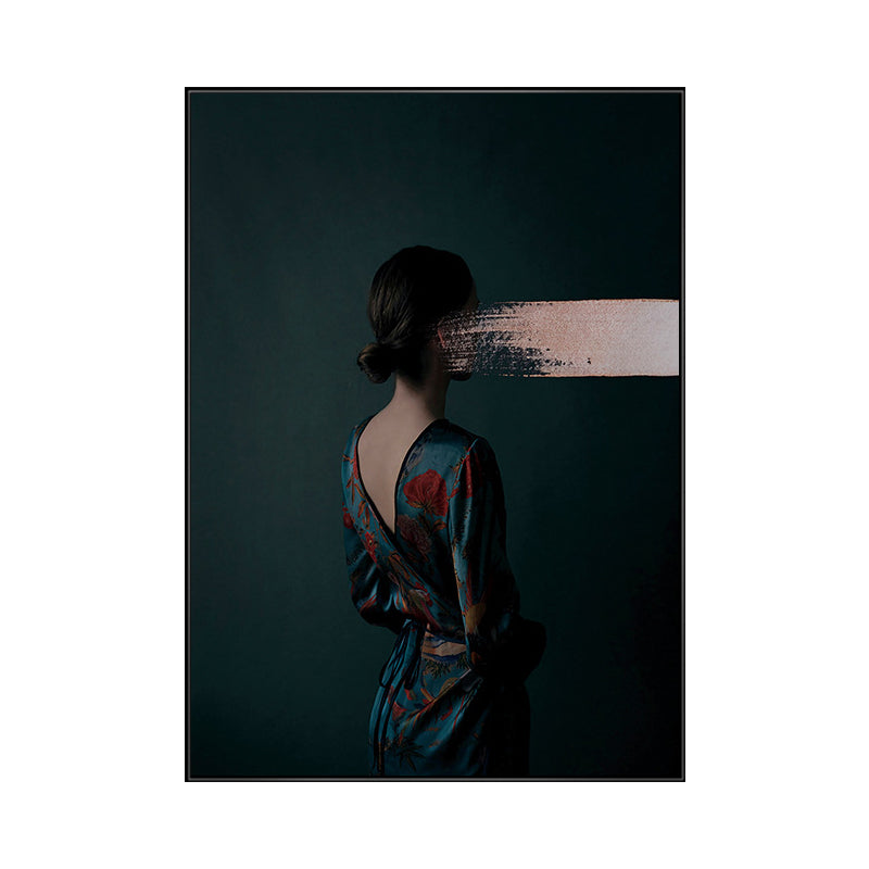 Contemporary Girl Canvas Print Figure Pastel Color Wall Decor, Multiple Sizes Options Clearhalo 'Art Gallery' 'Canvas Art' 'Contemporary Art Gallery' 'Modern' Arts' 1761849