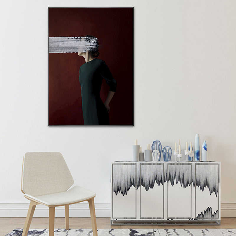 Contemporary Girl Canvas Print Figure Pastel Color Wall Decor, Multiple Sizes Options Clearhalo 'Art Gallery' 'Canvas Art' 'Contemporary Art Gallery' 'Modern' Arts' 1761851