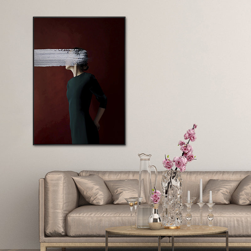 Contemporary Girl Canvas Print Figure Pastel Color Wall Decor, Multiple Sizes Options Clearhalo 'Art Gallery' 'Canvas Art' 'Contemporary Art Gallery' 'Modern' Arts' 1761852