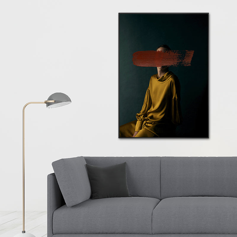 Contemporary Girl Canvas Print Figure Pastel Color Wall Decor, Multiple Sizes Options Clearhalo 'Art Gallery' 'Canvas Art' 'Contemporary Art Gallery' 'Modern' Arts' 1761855