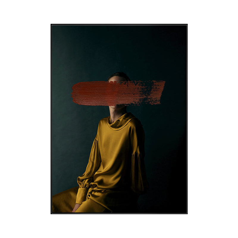 Contemporary Girl Canvas Print Figure Pastel Color Wall Decor, Multiple Sizes Options Clearhalo 'Art Gallery' 'Canvas Art' 'Contemporary Art Gallery' 'Modern' Arts' 1761857