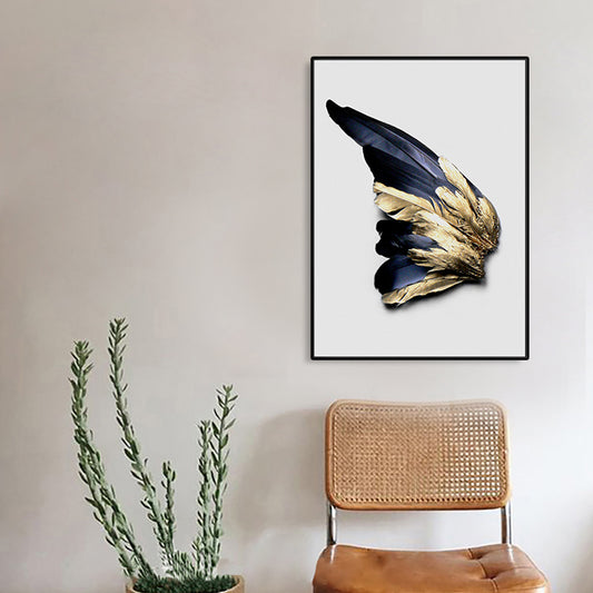 Bird Feathers Photography Wall Decor Contemporary Canvas Painting, Multiple Sizes Clearhalo 'Art Gallery' 'Canvas Art' 'Contemporary Art Gallery' 'Modern' Arts' 1761860