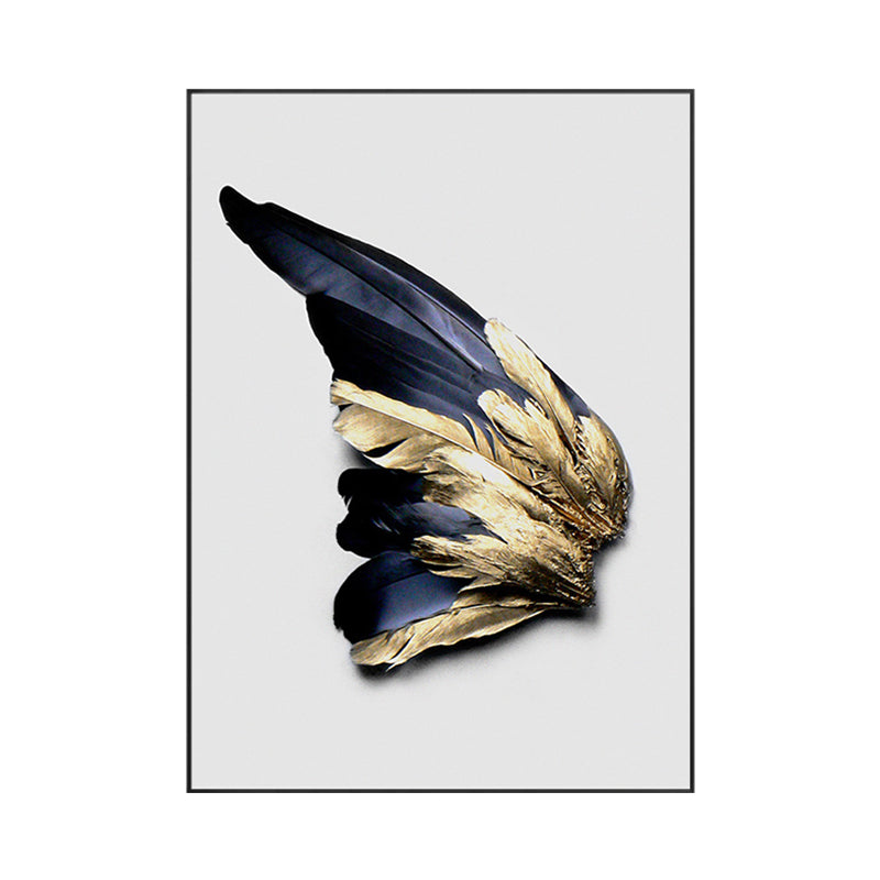 Bird Feathers Photography Wall Decor Contemporary Canvas Painting, Multiple Sizes Clearhalo 'Art Gallery' 'Canvas Art' 'Contemporary Art Gallery' 'Modern' Arts' 1761861