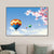 Canvas Pastel Wall Art Cartoon Scenery with Hot Air Balloon Wall Decor for Bedroom Sky Blue Clearhalo 'Art Gallery' 'Canvas Art' 'Kids' Arts' 1761872