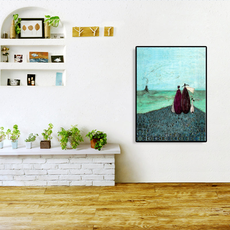 Canvas Textured Art Print Abstract Expressionism Playing Figure Painting, Multiple Sizes Green Clearhalo 'Arts' 'Canvas Art' 1761894