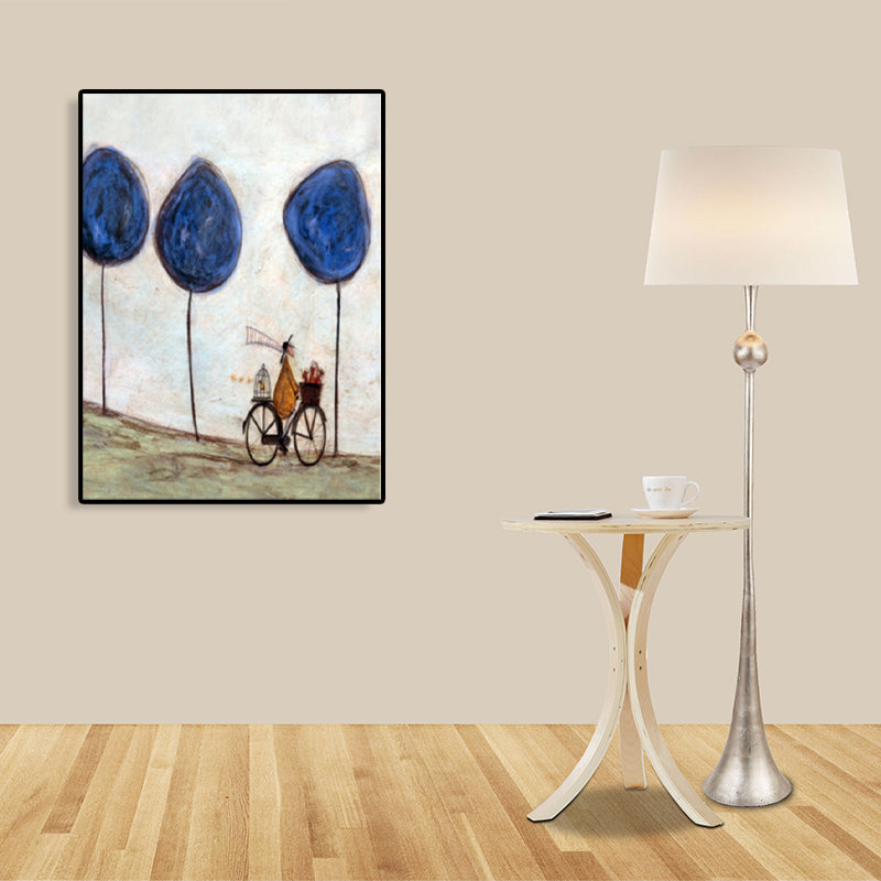 Canvas Textured Art Print Abstract Expressionism Playing Figure Painting, Multiple Sizes Dark Blue Clearhalo 'Arts' 'Canvas Art' 1761898