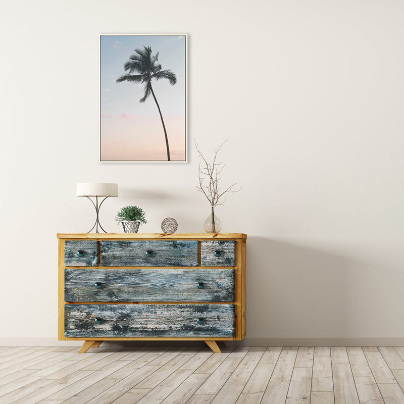 Photography Modern Style Canvas Print Coconut Tree in Pink, Multiple Sizes Options Clearhalo 'Art Gallery' 'Canvas Art' 'Contemporary Art Gallery' 'Modern' Arts' 1761907