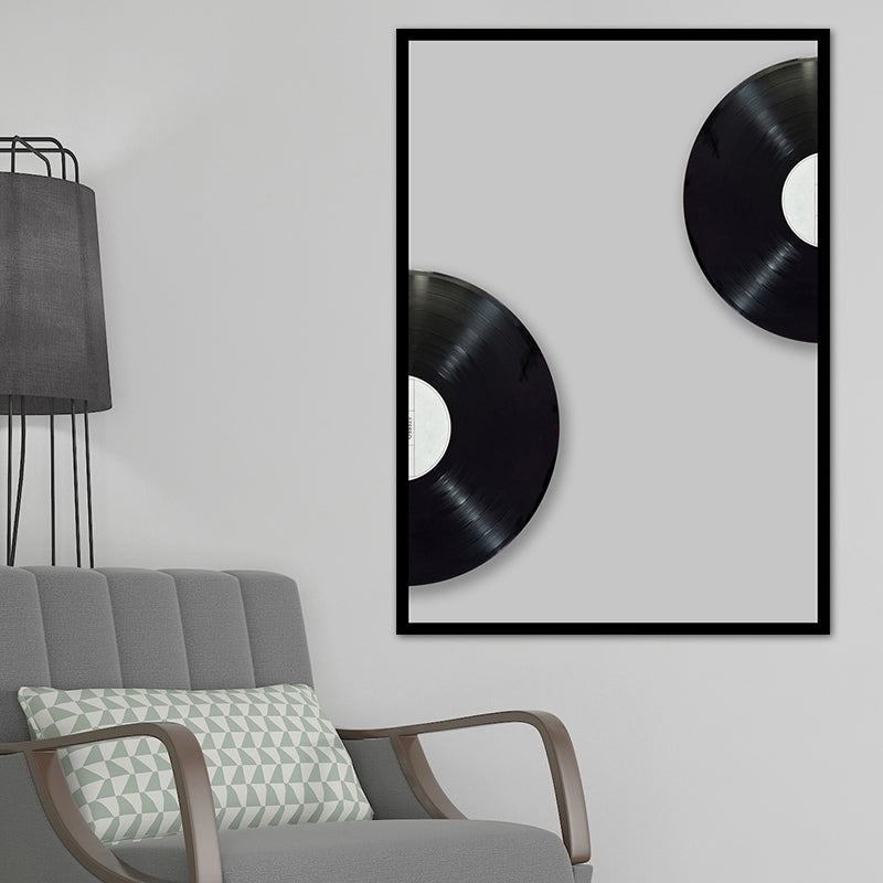 Music CD Disk Wall Decor Vintage Style Textured Bedroom Canvas Print, Multiple Sizes Clearhalo 'Arts' 'Canvas Art' 1761936
