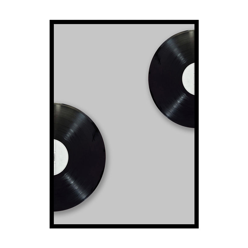 Music CD Disk Wall Decor Vintage Style Textured Bedroom Canvas Print, Multiple Sizes Clearhalo 'Arts' 'Canvas Art' 1761937