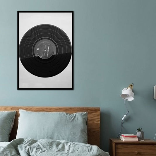 Music CD Disk Wall Decor Vintage Style Textured Bedroom Canvas Print, Multiple Sizes - Clearhalo - 'Arts' - 'Canvas Art' - 1761942