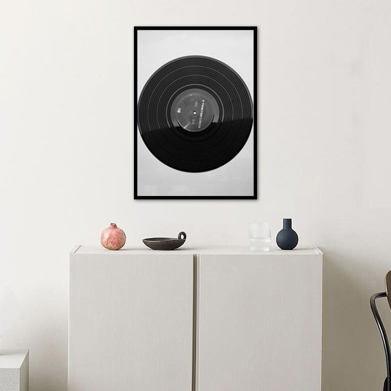 Music CD Disk Wall Decor Vintage Style Textured Bedroom Canvas Print, Multiple Sizes Clearhalo 'Arts' 'Canvas Art' 1761943