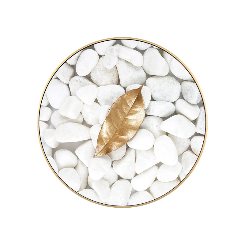 Textured Overgild Leaves Wall Decor Contemporary Style Canvas Painting, Multiple Sizes Clearhalo 'Art Gallery' 'Canvas Art' 'Contemporary Art Gallery' 'Modern' Arts' 1762000