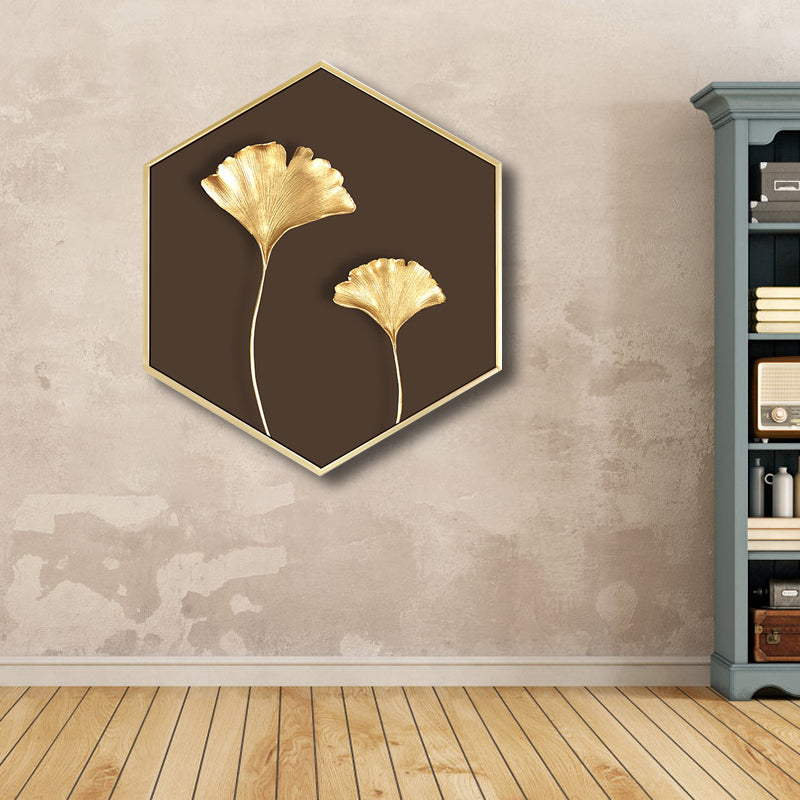 Nordic Plating Leaves Wall Decor Boys Bedroom Canvas Art Print in Soft Color, Multiple Sizes Brown Clearhalo 'Arts' 'Canvas Art' 1762005