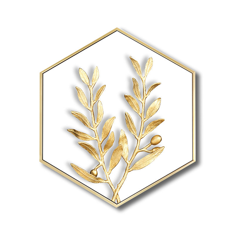 Nordic Plating Leaves Wall Decor Boys Bedroom Canvas Art Print in Soft Color, Multiple Sizes Clearhalo 'Arts' 'Canvas Art' 1762015