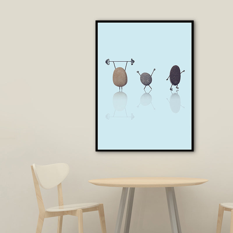 Nordic Illustration Print Stone Canvas Pastel Color Textured Wall Art Decor for Room Clearhalo 'Arts' 'Canvas Art' 1762031