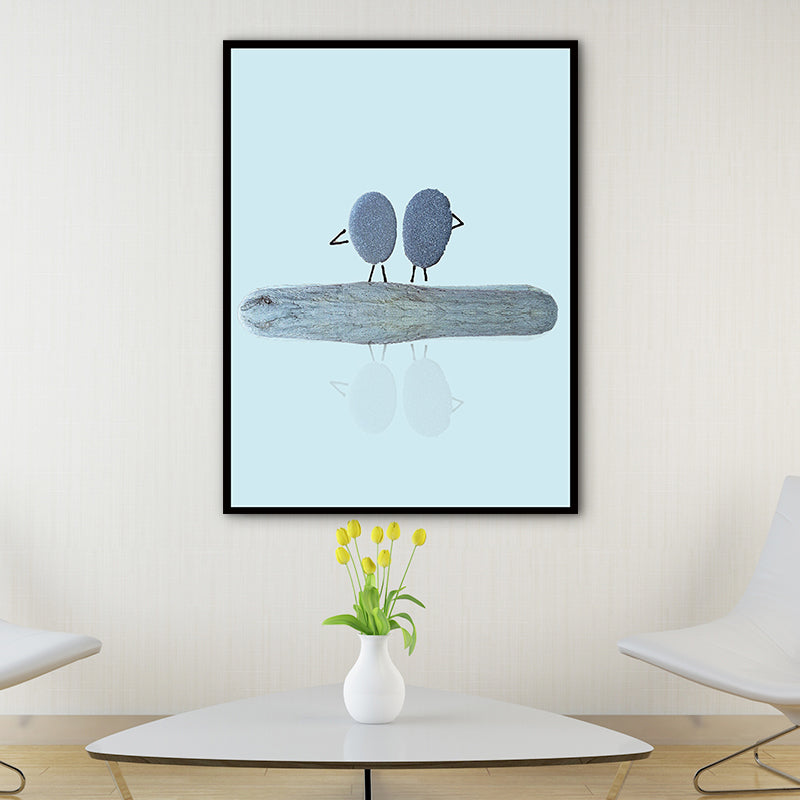 Nordic Illustration Print Stone Canvas Pastel Color Textured Wall Art Decor for Room Clearhalo 'Arts' 'Canvas Art' 1762038