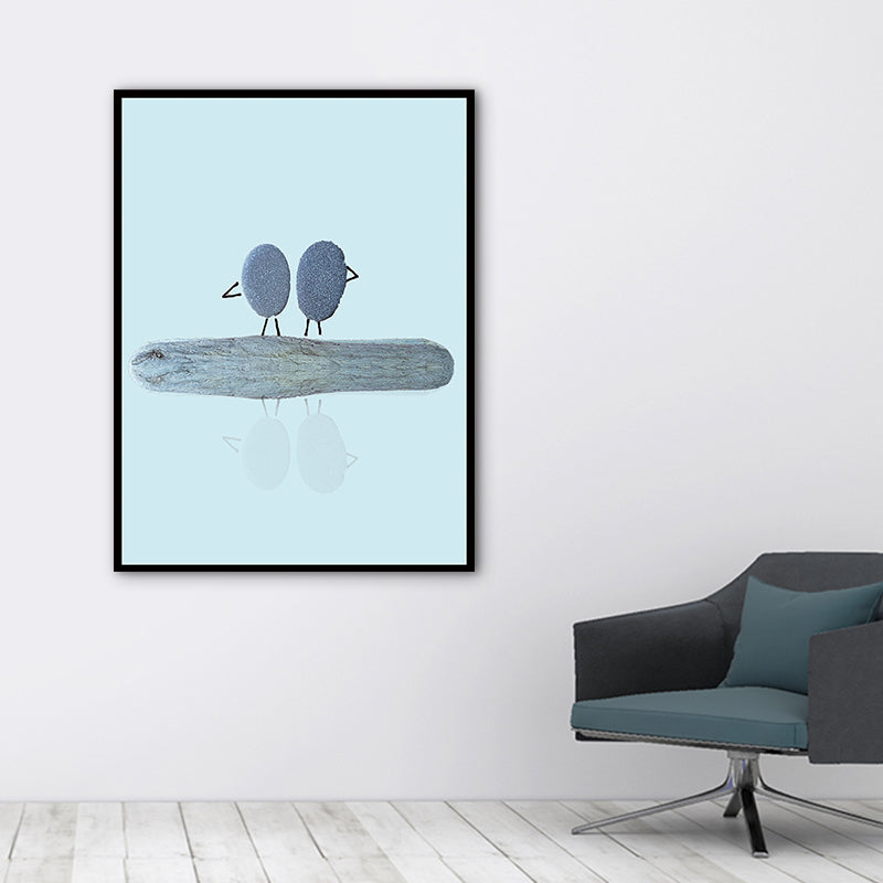 Nordic Illustration Print Stone Canvas Pastel Color Textured Wall Art Decor for Room Clearhalo 'Arts' 'Canvas Art' 1762039