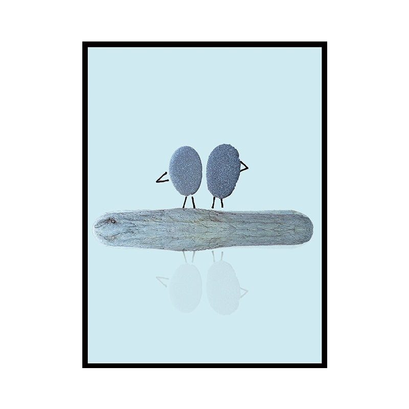 Nordic Illustration Print Stone Canvas Pastel Color Textured Wall Art Decor for Room Clearhalo 'Arts' 'Canvas Art' 1762040