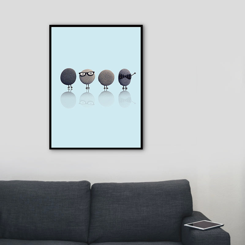 Nordic Illustration Print Stone Canvas Pastel Color Textured Wall Art Decor for Room Clearhalo 'Arts' 'Canvas Art' 1762042