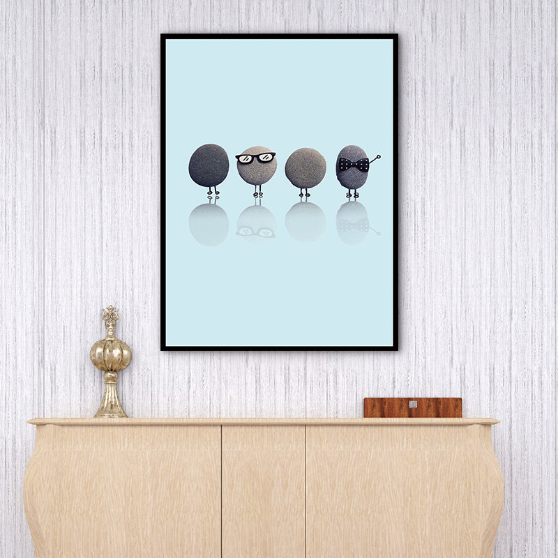 Nordic Illustration Print Stone Canvas Pastel Color Textured Wall Art Decor for Room Clearhalo 'Arts' 'Canvas Art' 1762043