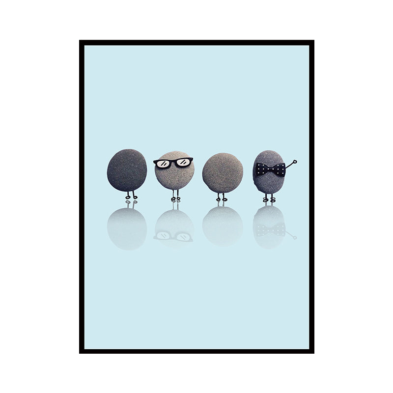 Nordic Illustration Print Stone Canvas Pastel Color Textured Wall Art Decor for Room Clearhalo 'Arts' 'Canvas Art' 1762044