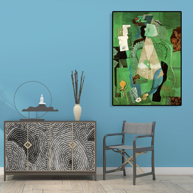 Pastel Color Instruments Wall Decor Textured Cubism Style Girls Bedroom Canvas Print