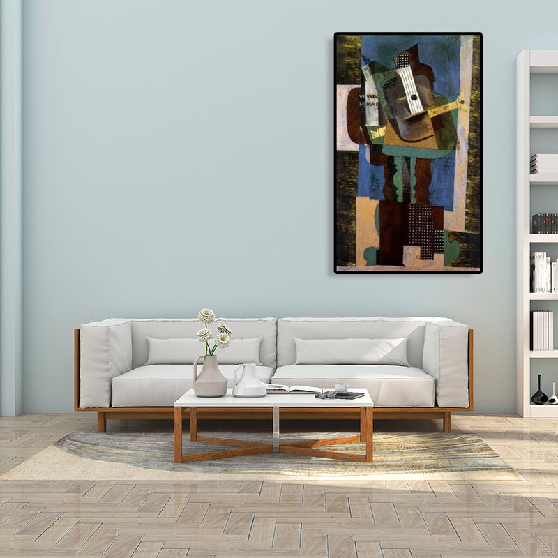 Pastel Color Instruments Wall Decor Textured Cubism Style Girls Bedroom Canvas Print Brown Clearhalo 'Arts' 'Canvas Art' 1762052