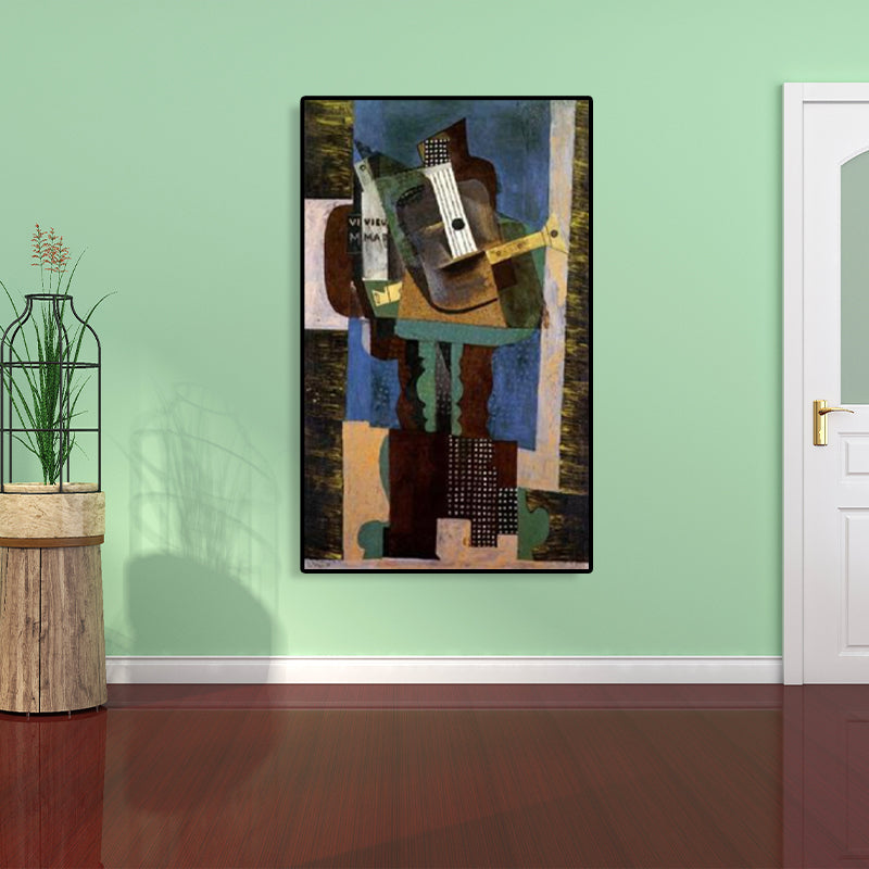 Pastel kleurinstrumenten muur decor textured kubisme stijl meisjes slaapkamer canvas print