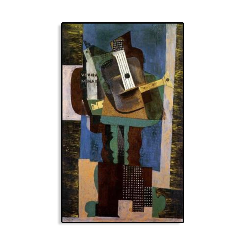 Pastel Color Instruments Wall Decor Textured Cubism Style Girls Bedroom Canvas Print Clearhalo 'Arts' 'Canvas Art' 1762055