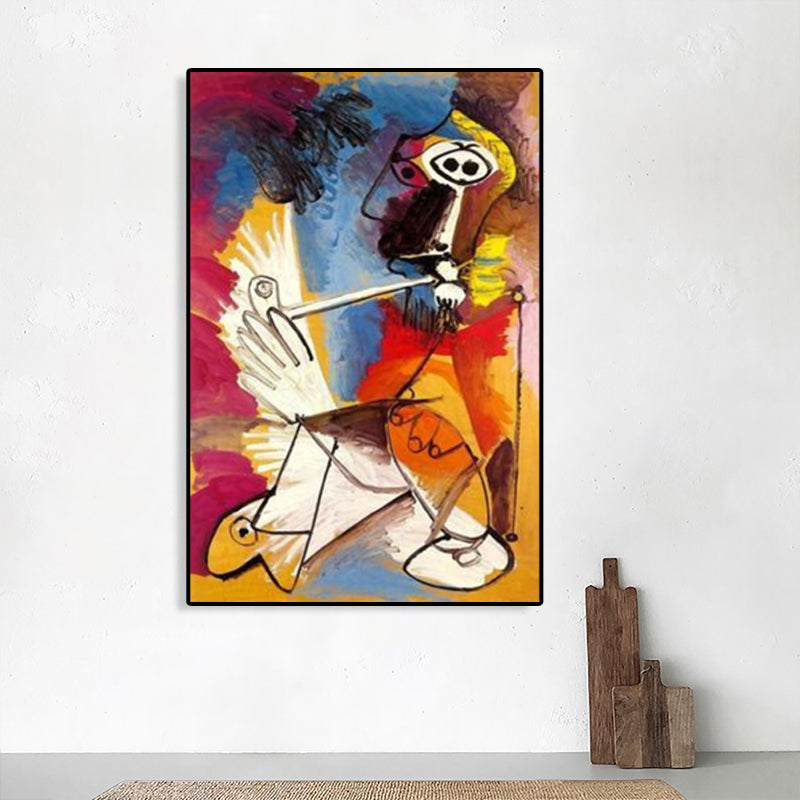 Pastel Color Instruments Wall Decor Textured Cubism Style Girls Bedroom Canvas Print Clearhalo 'Arts' 'Canvas Art' 1762061