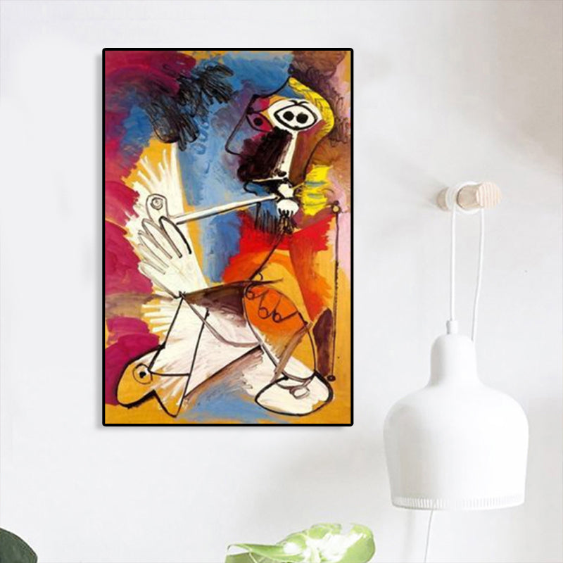 Pastel Color Instruments Wall Decor Textured Cubism Style Girls Bedroom Canvas Print Clearhalo 'Arts' 'Canvas Art' 1762062