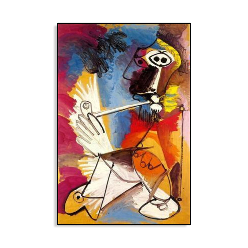 Pastel Color Instruments Wall Decor Textured Cubism Style Girls Bedroom Canvas Print Clearhalo 'Arts' 'Canvas Art' 1762063