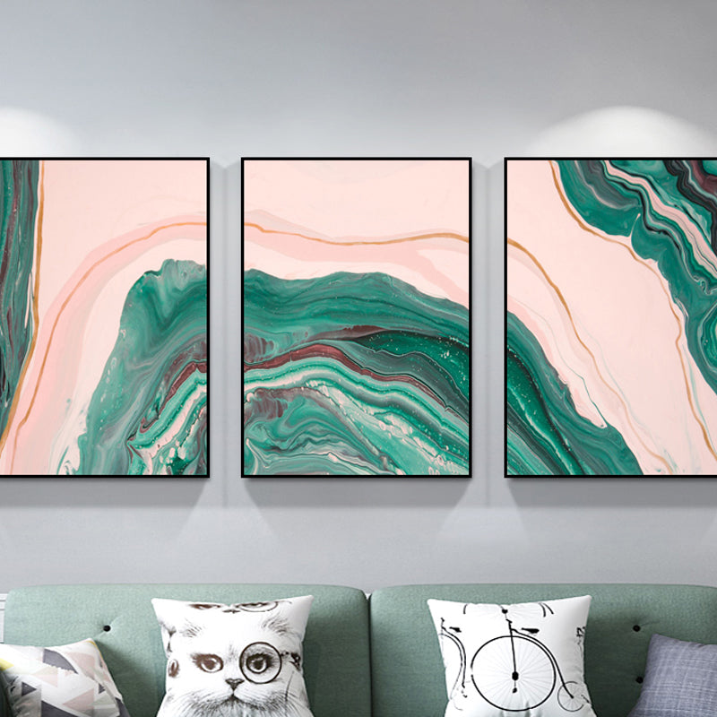 Watercolor Pattern Canvas Print Soft Color Modern Art Style Painting for Living Room Light Pink Clearhalo 'Arts' 'Canvas Art' 1762097