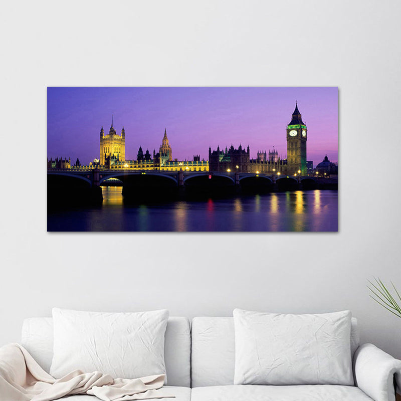 Snow-Covered City Scape Wall Decor Impressionism Textured Bedroom Canvas, Multiple Sizes Clearhalo 'Art Gallery' 'Canvas Art' 'Contemporary Art Gallery' 'Modern' Arts' 1762121