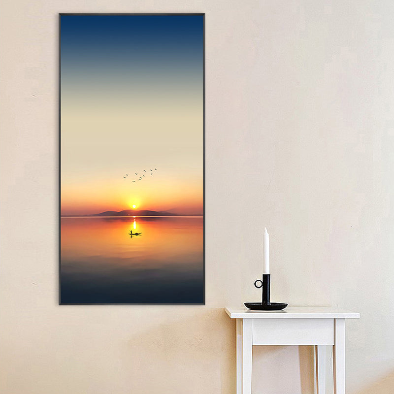 Soft Color Contemporary Art Print Seaside View Wrapped Canvas for Kitchen, Multiple Sizes Brown Clearhalo 'Art Gallery' 'Canvas Art' 'Contemporary Art Gallery' 'Modern' Arts' 1762131