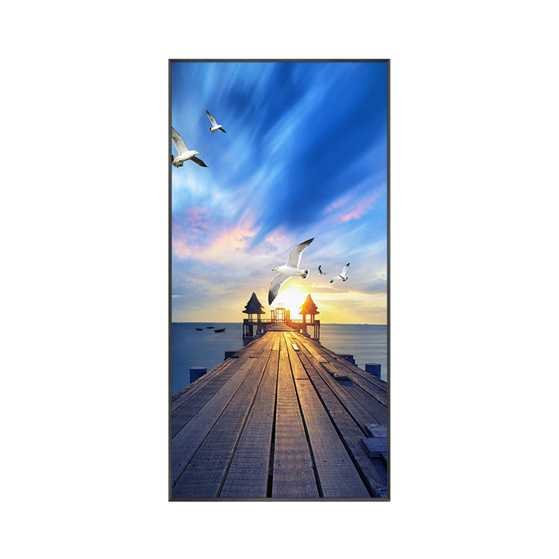 Soft Color Contemporary Art Print Seaside View Wrapped Canvas for Kitchen, Multiple Sizes Clearhalo 'Art Gallery' 'Canvas Art' 'Contemporary Art Gallery' 'Modern' Arts' 1762138