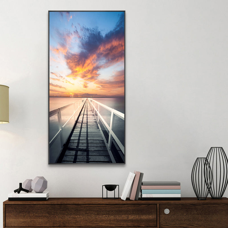 Soft Color Contemporary Art Print Seaside View Wrapped Canvas for Kitchen, Multiple Sizes Yellow Clearhalo 'Art Gallery' 'Canvas Art' 'Contemporary Art Gallery' 'Modern' Arts' 1762139