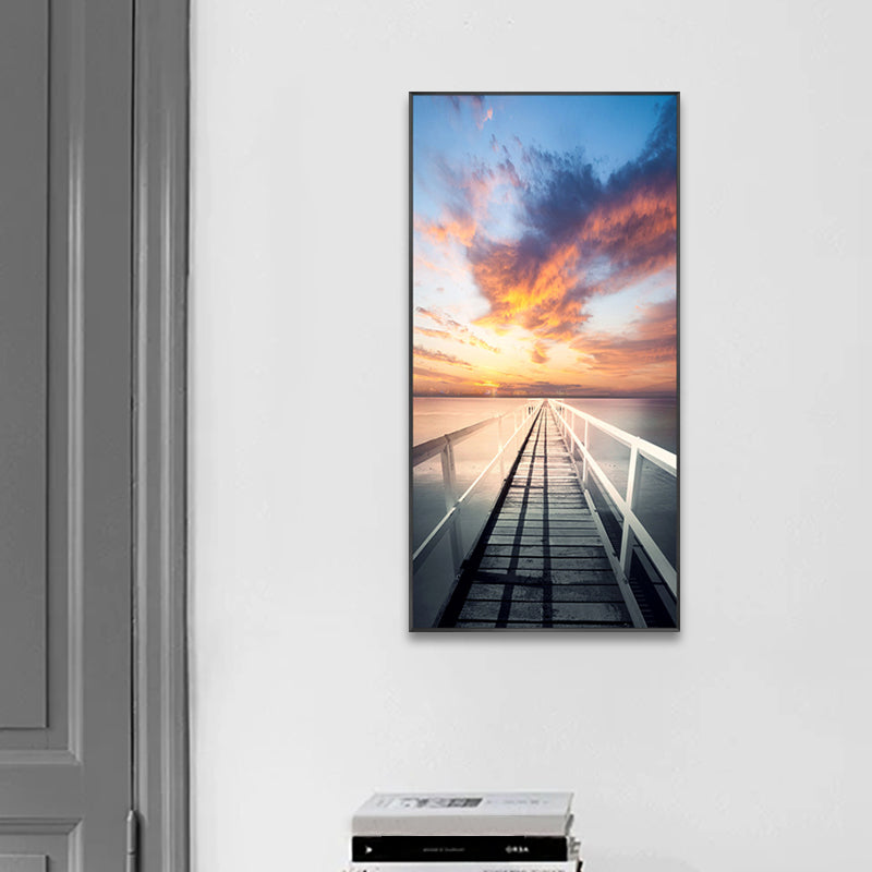 Soft Color Contemporary Art Print Seaside View Wrapped Canvas for Kitchen, Multiple Sizes Clearhalo 'Art Gallery' 'Canvas Art' 'Contemporary Art Gallery' 'Modern' Arts' 1762140