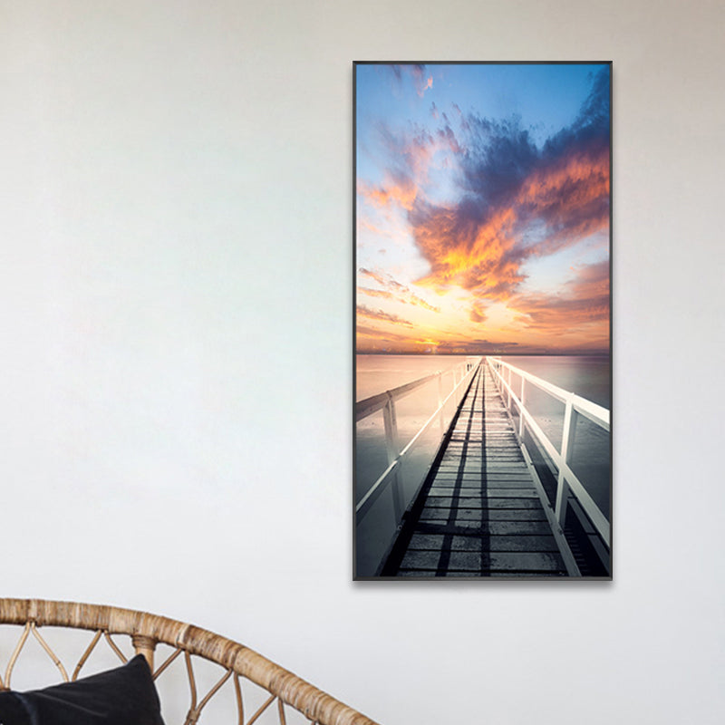 Soft Color Contemporary Art Print Seaside View Wrapped Canvas for Kitchen, Multiple Sizes Clearhalo 'Art Gallery' 'Canvas Art' 'Contemporary Art Gallery' 'Modern' Arts' 1762141
