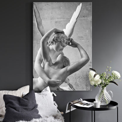 Hugging Statues Wall Decor Vintage Style Canvas Art Print, Multiple Sizes Available Dark Gray Clearhalo 'Arts' 'Canvas Art' 1762229