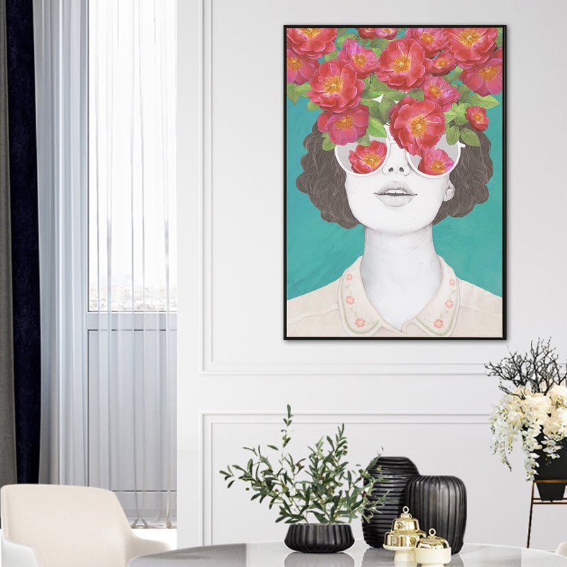 Textured Mixed Media Woman Canvas Nordic Wall Art Decor for Girls Bedroom, Optional Sizes Clearhalo 'Arts' 'Canvas Art' 1762246