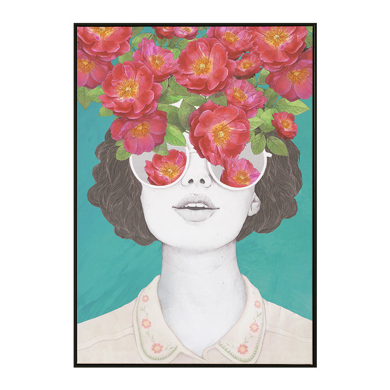 Textured Mixed Media Woman Canvas Nordic Wall Art Decor for Girls Bedroom, Optional Sizes Clearhalo 'Arts' 'Canvas Art' 1762248