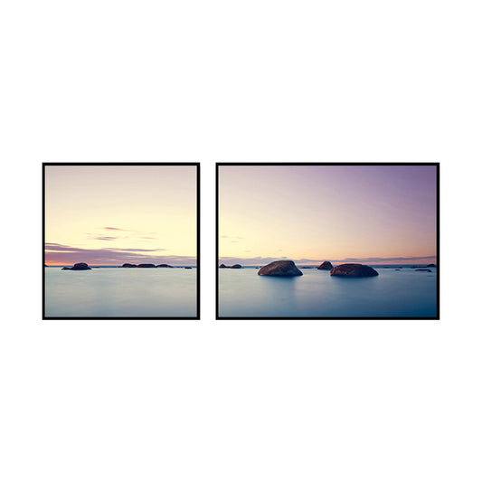 Multi-Piece Sea Scenery Canvas Modern Style Wall Art Print in Soft Color for Bedroom Clearhalo 'Art Gallery' 'Canvas Art' 'Contemporary Art Gallery' 'Modern' Arts' 1762287