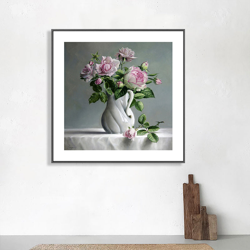 French Country Style Flower Canvas Bedroom Wall Art Decor in Pastel Color, Multiple Sizes Clearhalo 'Arts' 'Canvas Art' 1762308