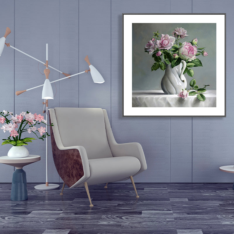French Country Style Flower Canvas Bedroom Wall Art Decor in Pastel Color, Multiple Sizes Clearhalo 'Arts' 'Canvas Art' 1762309