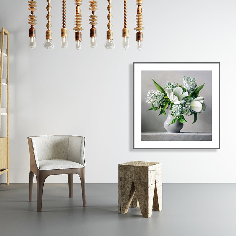 French Country Style Flower Canvas Bedroom Wall Art Decor in Pastel Color, Multiple Sizes Green Clearhalo 'Arts' 'Canvas Art' 1762311