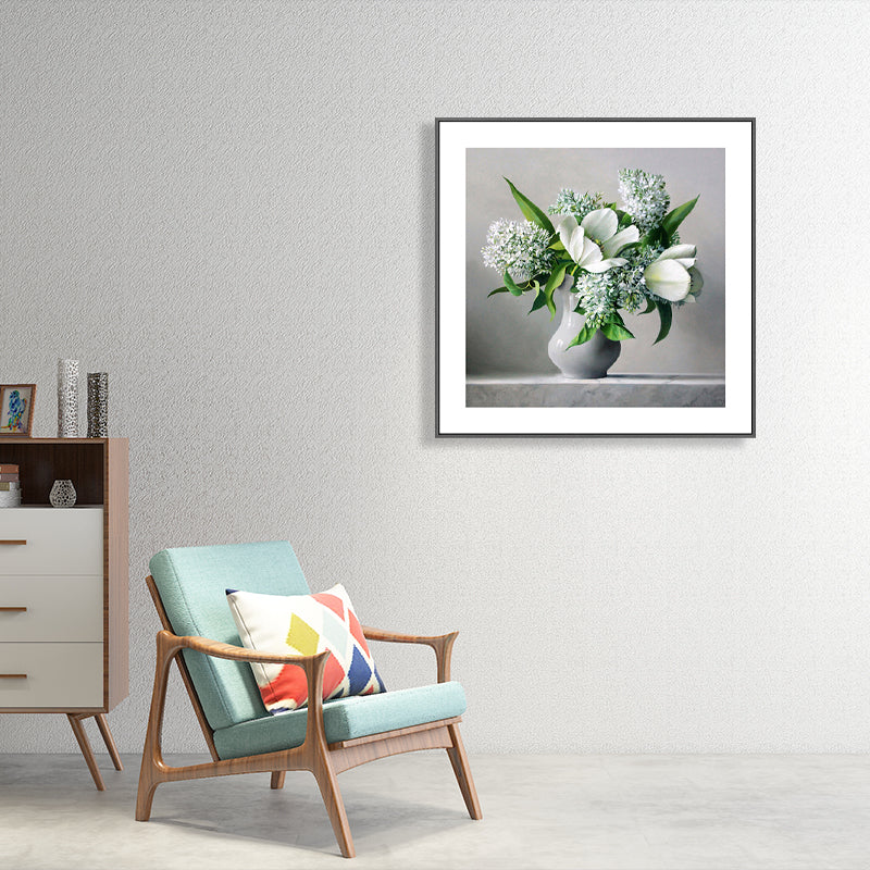 French Country Style Flower Canvas Bedroom Wall Art Decor in Pastel Color, Multiple Sizes Clearhalo 'Arts' 'Canvas Art' 1762312