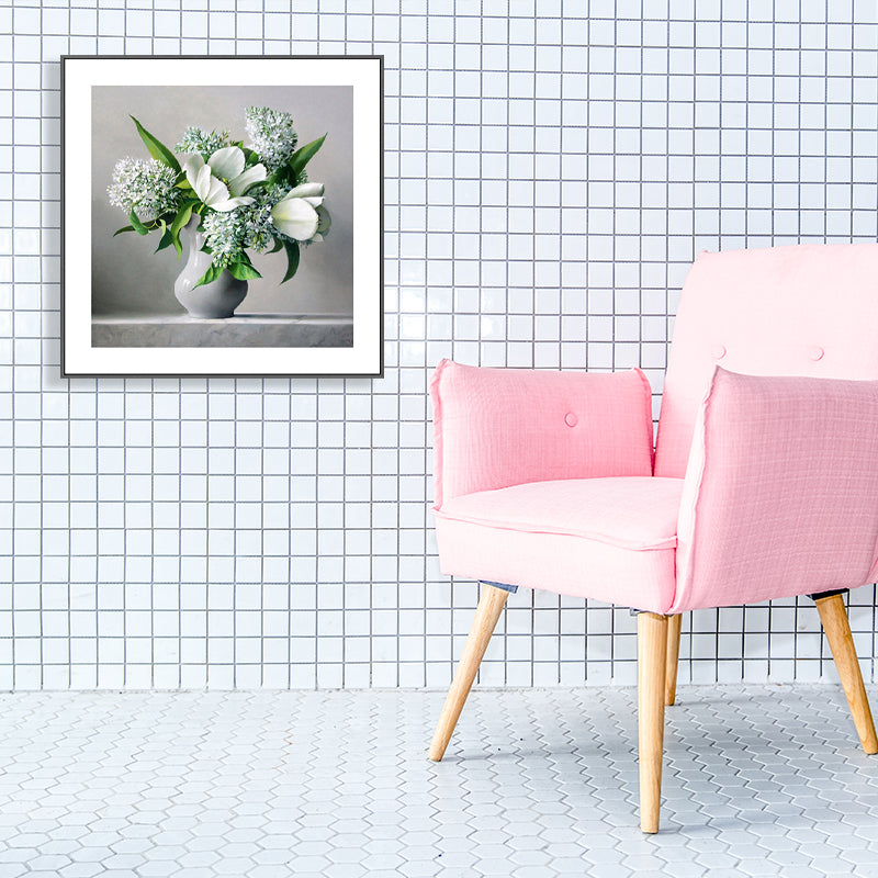 French Country Style Flower Canvas Bedroom Wall Art Decor in Pastel Color, Multiple Sizes Clearhalo 'Arts' 'Canvas Art' 1762313